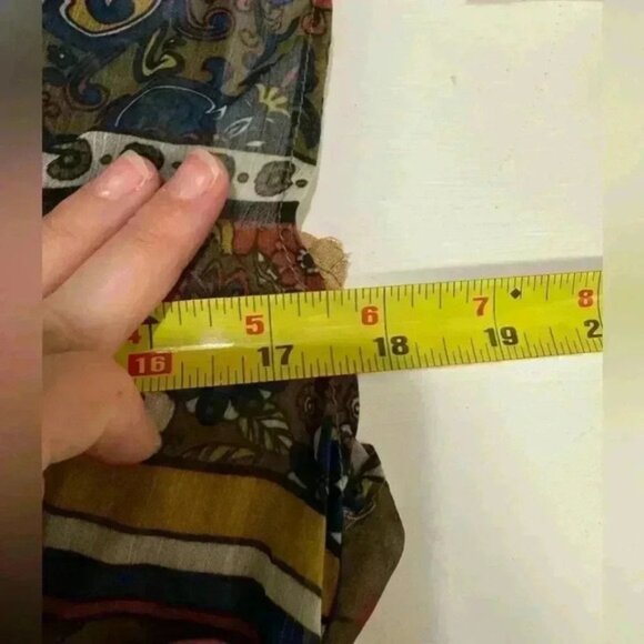 Eyelash Couture dress green floral knee length short sleeve cowl neck size large - Picture 9 of 12